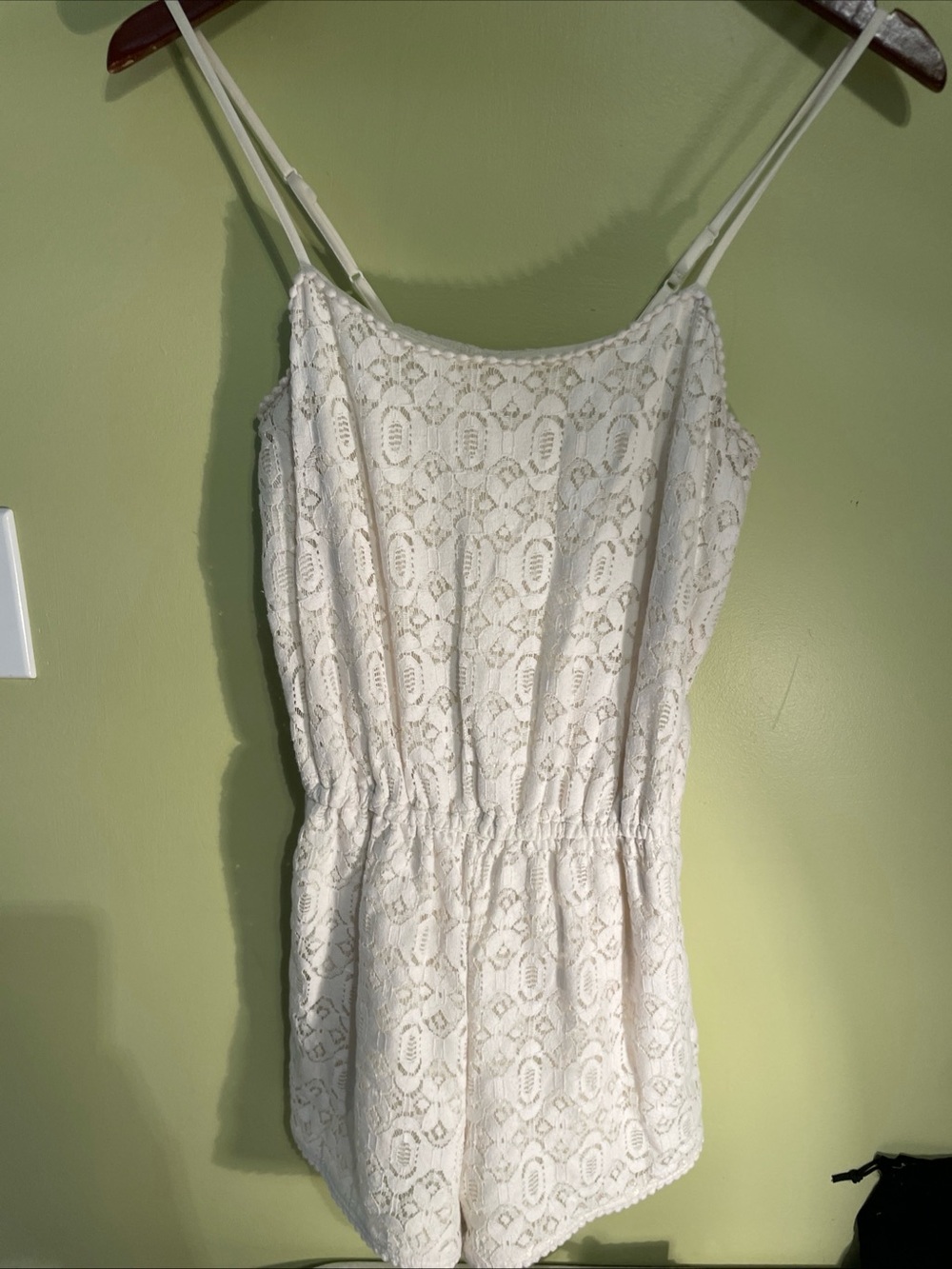 Mossimo Supply Co. White Lace Camisole Romper
